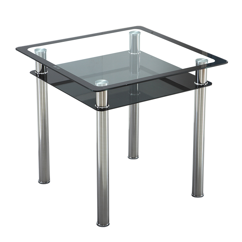 玻璃方桌钢化接待洽谈桌椅家用餐桌现代正方形小桌子