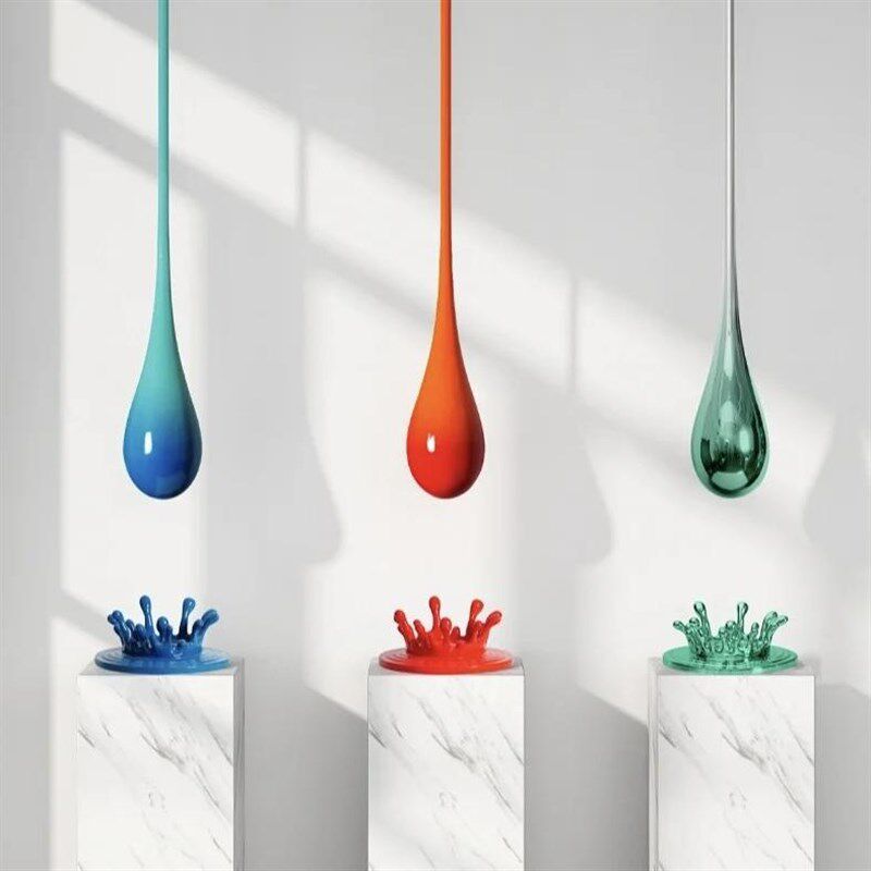 售楼处酒店大堂商场抽象吊装水滴雕塑挂饰玻璃钢创意葫芦水装饰