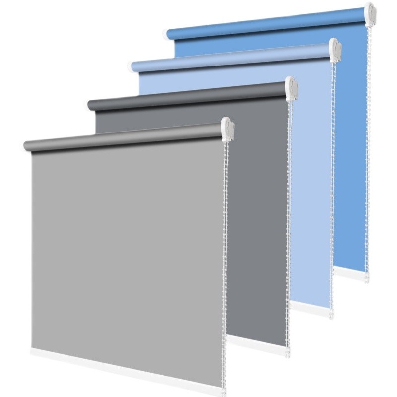 遮光卷帘窗帘成品百叶遮阳防水升降卧室卫生间办公室免打孔手拉帘