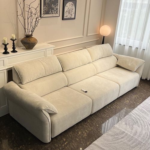 奶油风现代大象耳朵布艺电动沙发雪尼尔客厅小户型沙发床