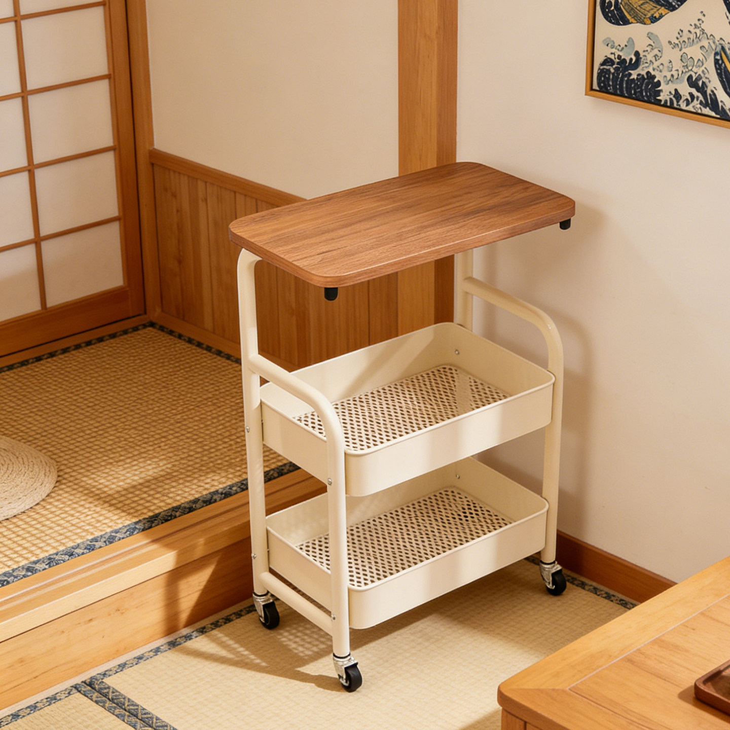 可移动小推车收纳办公桌置物架