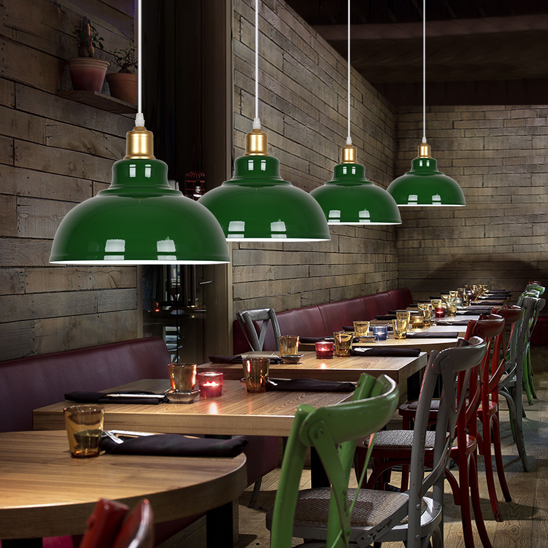 工业风店铺商用餐厅吊灯餐饮店饭店火锅店餐桌铁艺单头灯创意灯罩