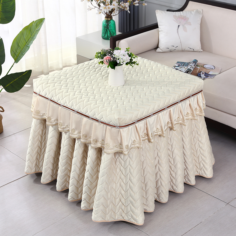 电炉罩烤火罩加厚长绒正方形桌布麻将机罩电取暖炉围罩四方