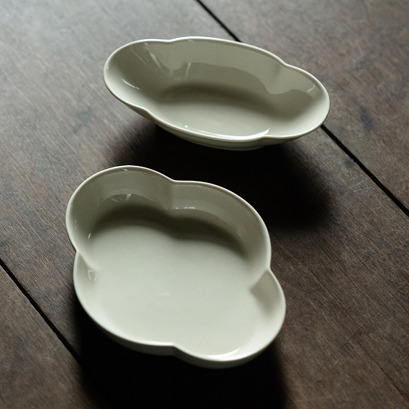 拓土草木灰如意壶承盖碗底座储水茶承家用复古圆托盘零