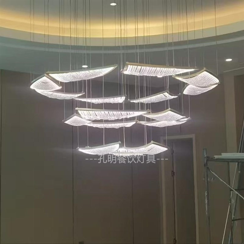 设计师现代饭店包间灯酒店大包厢餐厅吊灯餐饮店包房圆桌吊灯