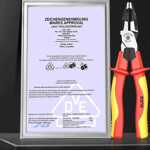 老绝缘钢丝钳DE耐压尖嘴钳多功能钓鱼钳剪切压端子剥线钳电工钳