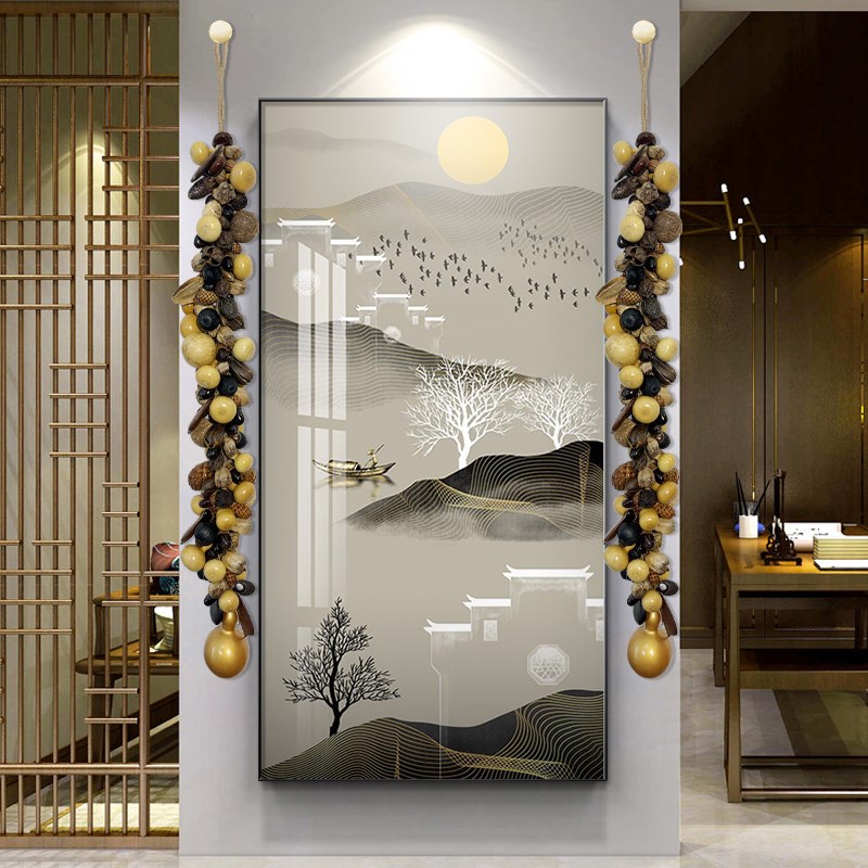 天然果实串创意五谷丰登挂饰玄关走廊餐厅装饰农家乐墙面挂件招财