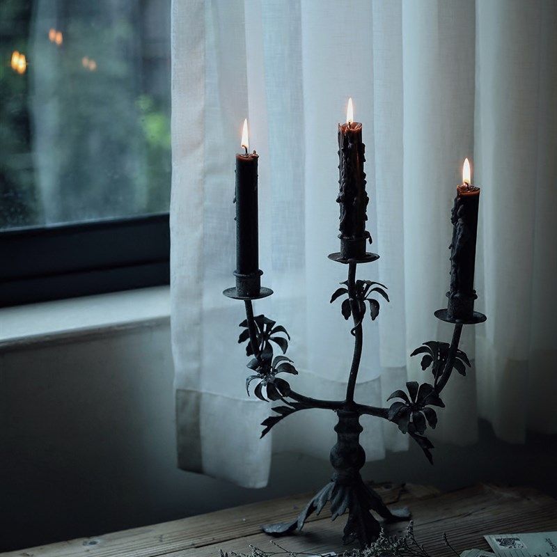 I O欧式乡村复古做旧三头烛台 灰蓝色金属烛台,家居饰品,烛台,淘宝优惠券,粉丝福利购,淘宝优惠卷