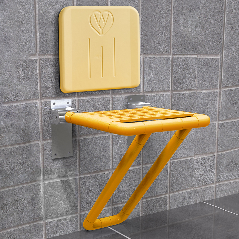 浴室折叠凳淋浴座椅墙壁挂式防滑靠背免打孔厕所老年人洗澡坐