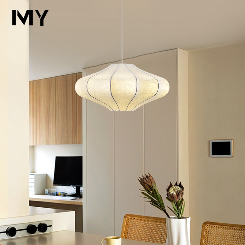 侘寂风蚕丝餐厅吊灯吧台民宿复古高级感中古卧室吊灯温馨浪漫