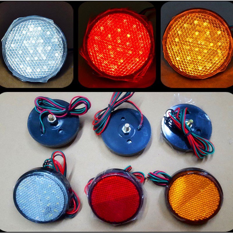 摩托车电动车踏板跨骑复古改装LED反光片转向Q灯刹车灯尾灯信号灯