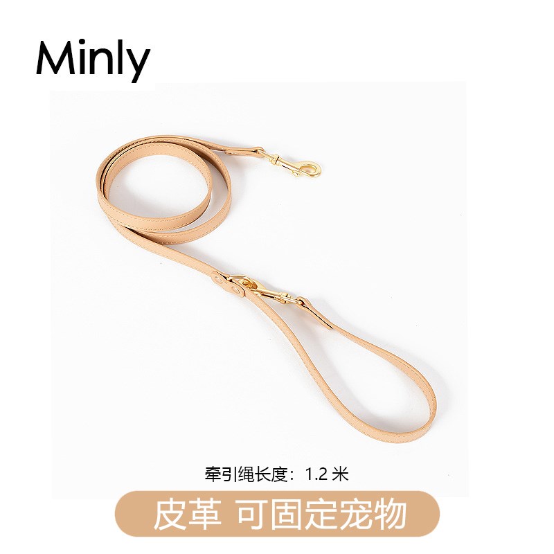 狗绳牵引绳小型犬皮质单独绳子防缠绕夏季外出比熊柴犬泰迪遛猫咪