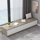 实木简约卧室飘窗柜子阳台窗台柜矮柜可坐地柜抽屉置物柜储物定制