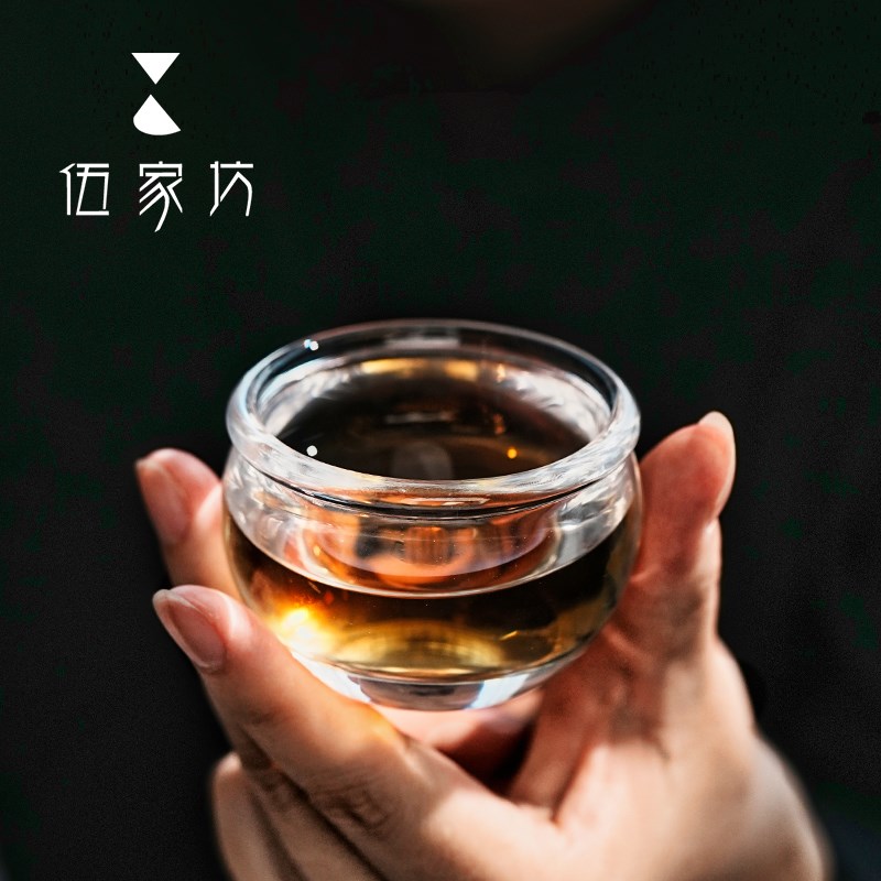伍家坊 水晶主人杯单杯功夫茶杯品鉴杯品茗杯水杯茶具绿茶客杯子