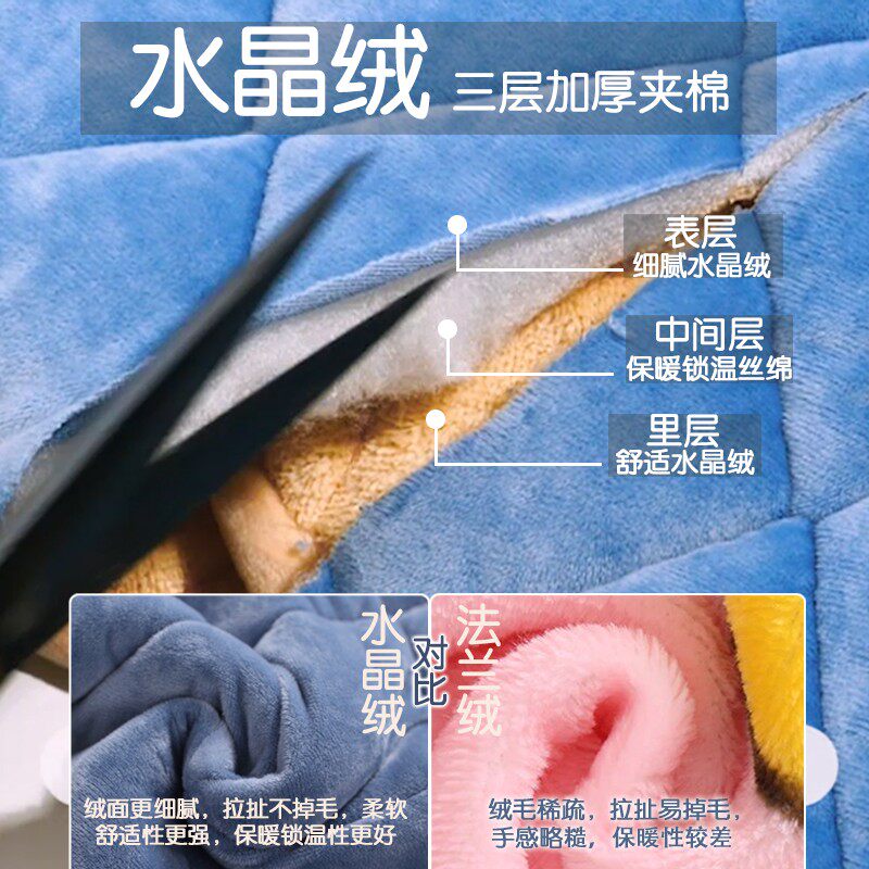 冬季儿童睡衣加厚款珊瑚绒加绒夹棉男童女童男孩法兰绒家居服冬款