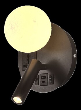 新款创意壁灯LED简约带USB壁灯床头灯酒店客房阅读灯卧室带插头灯