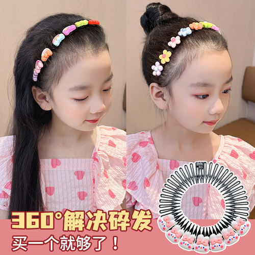 碎发整理神器儿童拉拉梳子卡通女童发夹小女孩发箍浏海梳插梳发饰