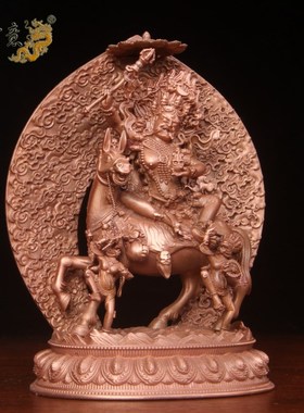 真古意 铜吉祥天母佛像摆件紫铜家居客厅护法吉祥天女摆放工艺品