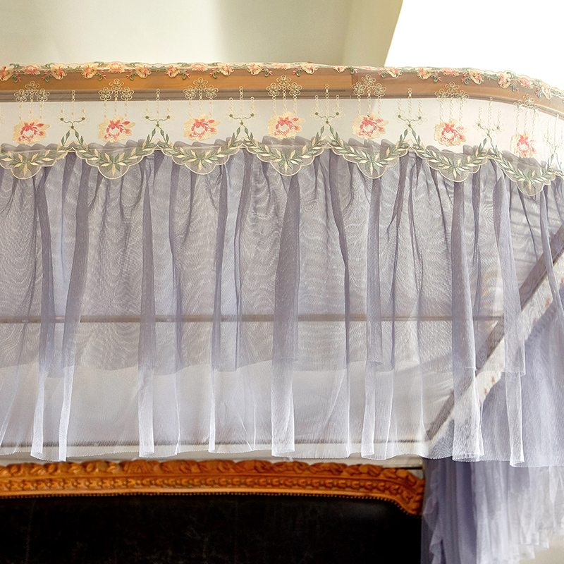 U型轨道蚊帐三开门导轨1.8m床双人2米蚊帐公主风加密宫廷落地家用