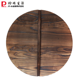 木盖手工杉木锅盖炒锅锅盖大小锅盖碳化木质铁锅盖环保木头盖子