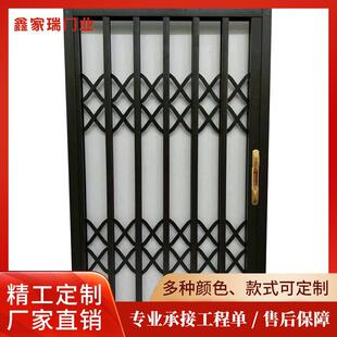 铝合金折叠拉闸门商场商铺家用阳台防盗手动推拉门厂家定 制