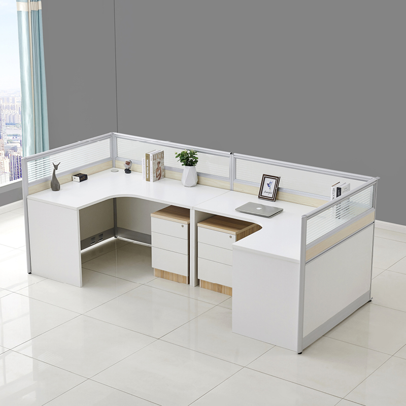 转角带屏风会计办公桌椅人位职员隔断人卡位中介电脑桌挡板