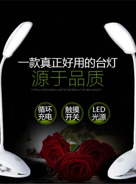 帝韵池充电台灯创意礼品学生阅读护眼触摸夹子台