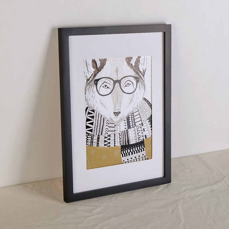 实木画框装裱卡纸2半开8K素描白色边挂墙相框简约内衬水彩