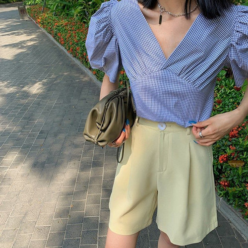 大码女装胖妹妹mm垂感西装阔腿短裤夏季高腰宽松显瘦五分裤200斤