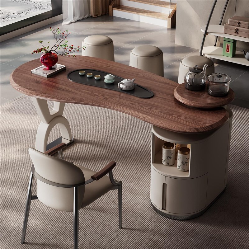 旺拓茶桌轻奢新中式功夫茶台办公室别墅商务接待高级感实木