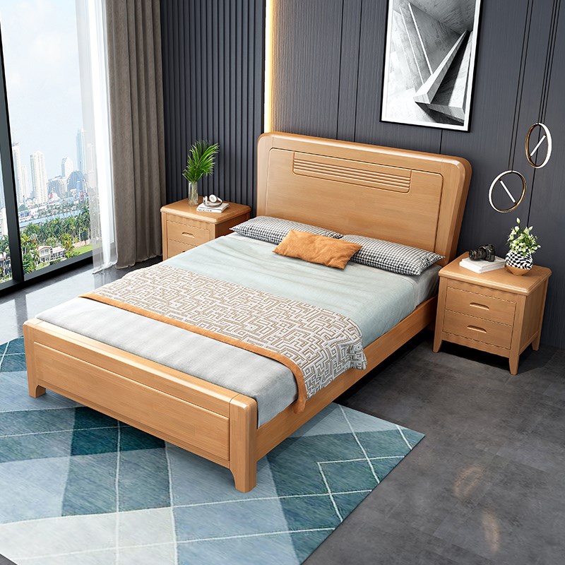 1米实木童床1.2米单人床1,35米小户型1.5米双人床1.8米抽屉储物床