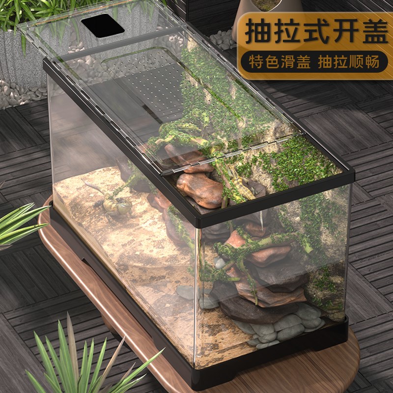 守宫鬃狮蜥蜴饲养箱 pvc角蛙蛇蜘蛛刺猬爬宠饲养盒寄居蟹箱乌龟缸