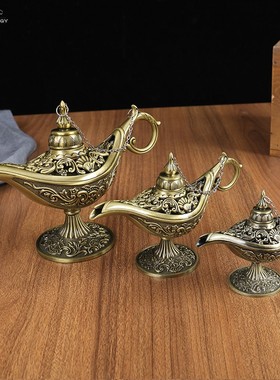 俄罗斯欧式复古新款小号阿拉丁神灯家居摆件神灯许愿灯工艺品礼品