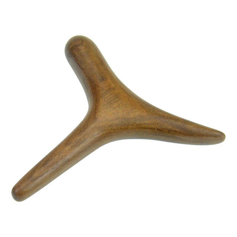 点穴工具按摩脚经络棒金丝檀木足底按摩器三角雀刮痧板三头多功能