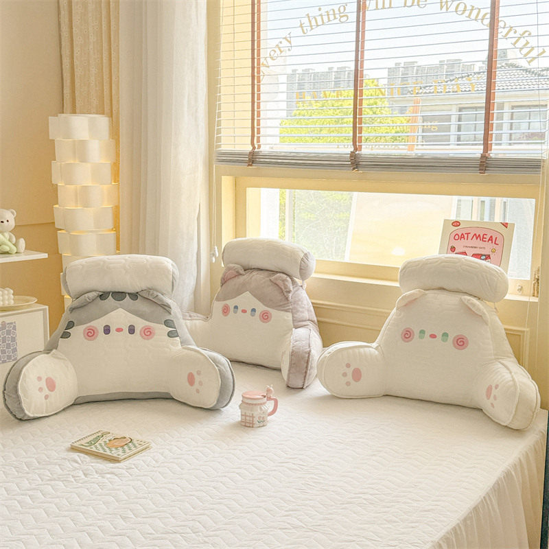 卡通乳胶床头靠垫靠枕学生宿舍床上玩手机护腰抱枕单人大号靠背垫