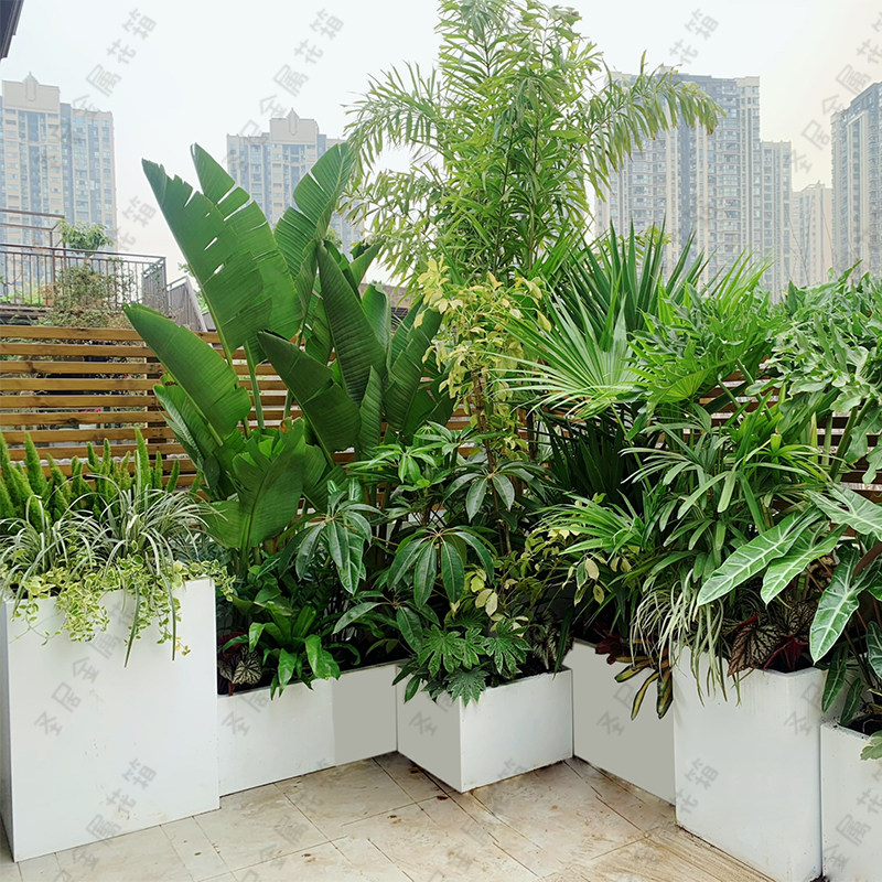 不锈钢花箱户外组合定制镀锌板成品花槽长方形悬浮花池露台铁栅栏