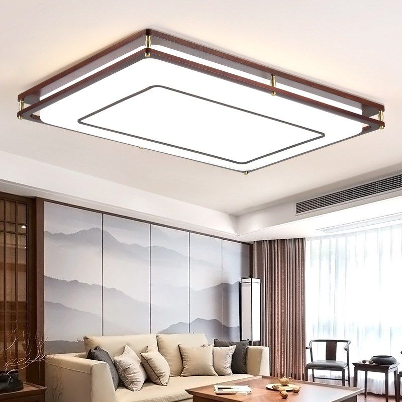 新中式吸顶灯简约长方形客厅灯具套餐中国风实木餐厅led卧室灯饰,家装灯饰光源,客厅吸顶灯,淘宝优惠券,粉丝福利购,淘宝优惠卷