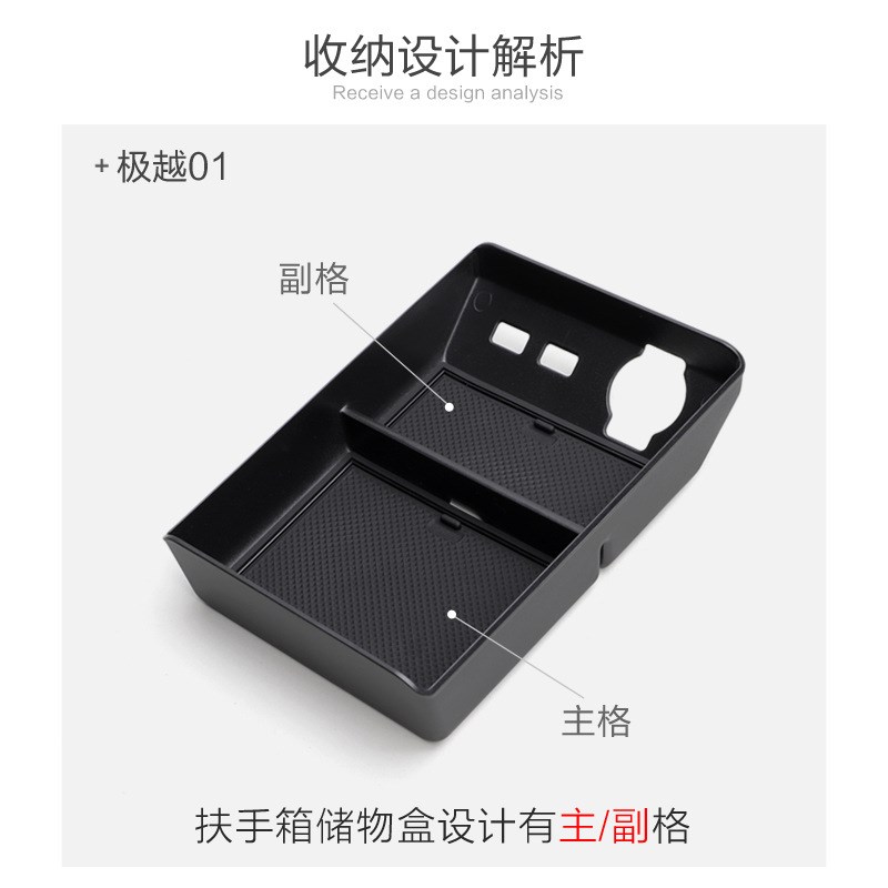 专用极越01汽车扶手箱储物盒内饰车内外观改装大全配件装饰品用品