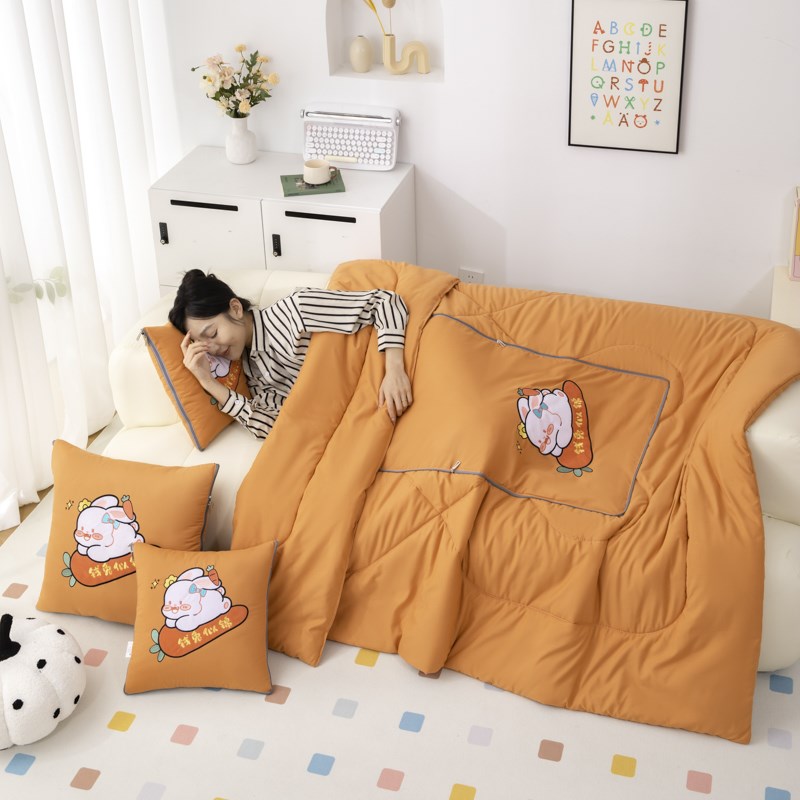 十二生肖靠枕两用抱枕被子汽车靠垫水洗棉便携办公室午休可折叠