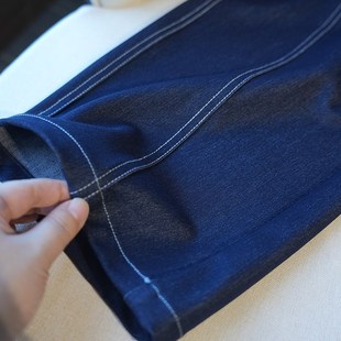 松弛感 秋季 藏蓝显瘦香蕉牛仔裤 弯刀休闲裤 912M 女阔腿长裤 虫小小