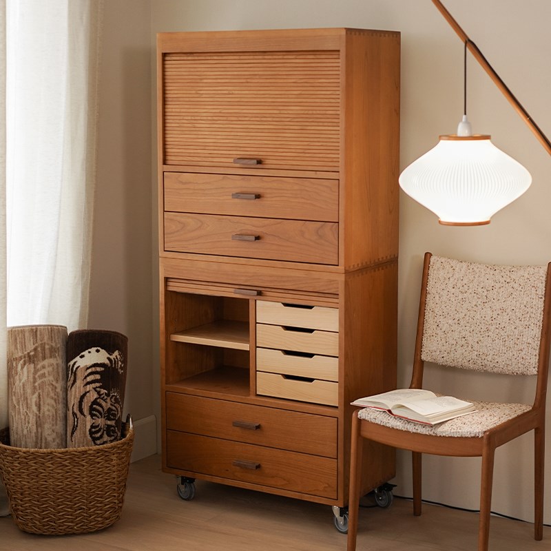 集木室物所/紫藤卷帘柜卧室收纳储物柜樱桃木客厅斗柜餐边柜文件