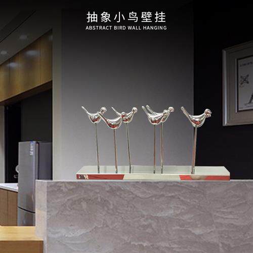 创意家居饰品小鸟摆件青青绿草坪鸽子雕塑酒店工程不锈钢动物艺术