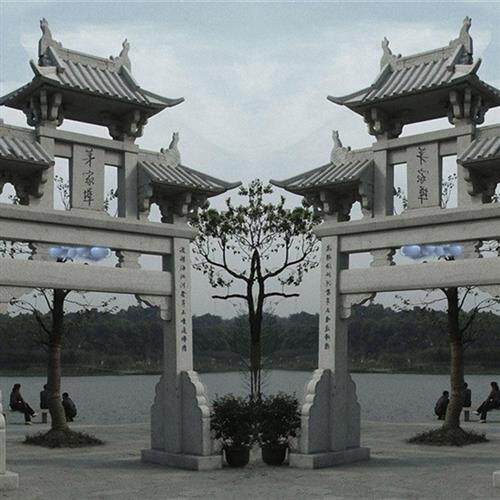 石门楼雕刻村口石材门楼图片大全恒旺石雕门楼牌坊制作价格