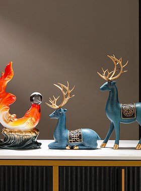 陶瓷年年有余鱼摆件客厅招财装饰品酒柜电视柜玄关柜乔迁搬家礼物