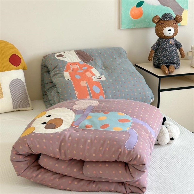 2025新款猫系全棉儿童被子被芯冬被春秋棉被双层纱玉米纤维抗菌被