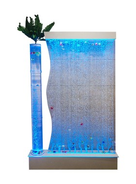 定制亚克力酒吧屏风隔断 发光气泡墙水幕墙装饰 室内加湿器背景墙