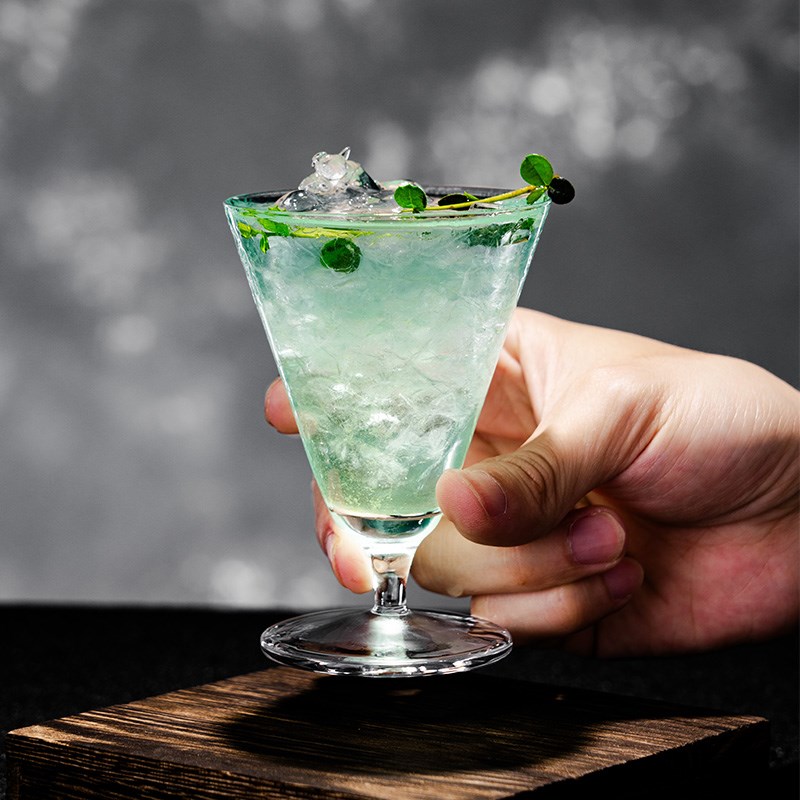 北欧奥丁系水晶玻璃古典马天尼杯日式鸡尾酒杯高脚马提尼杯锥形杯