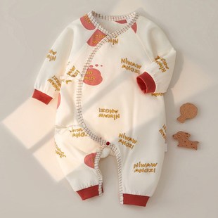 新生婴儿儿衣服11月份待产包龙宝宝秋冬薄棉40g连体衣月子52码