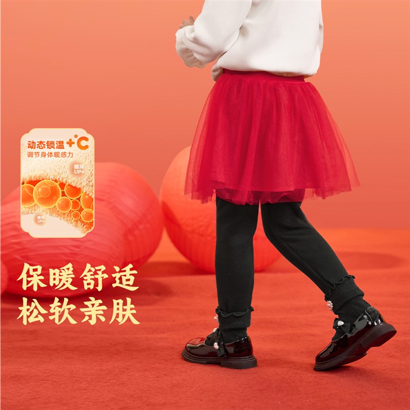 女童裙裤新年款冬季宝宝短裙婴儿公主裙拜年童装儿童过年衣服红色