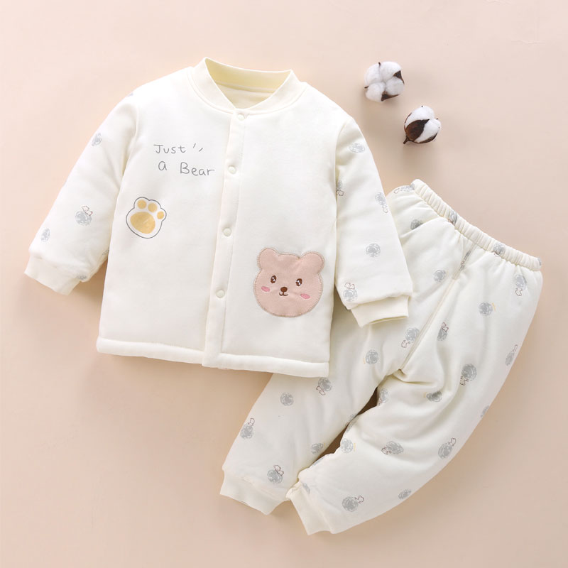 婴幼儿冬季衣服秋冬套装三四五个月宝宝冬装一岁棉衣加厚九4十8